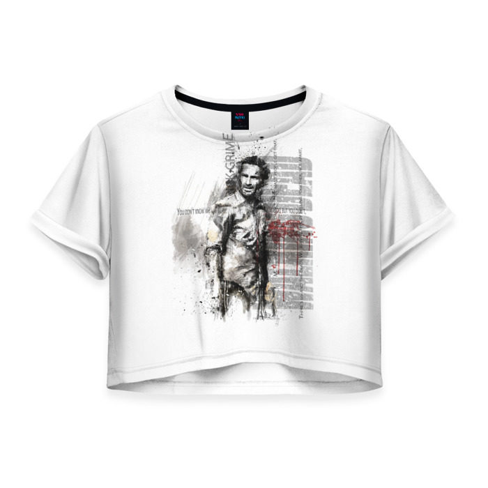 Женская футболка 3D укороченная Rick Grimes фото