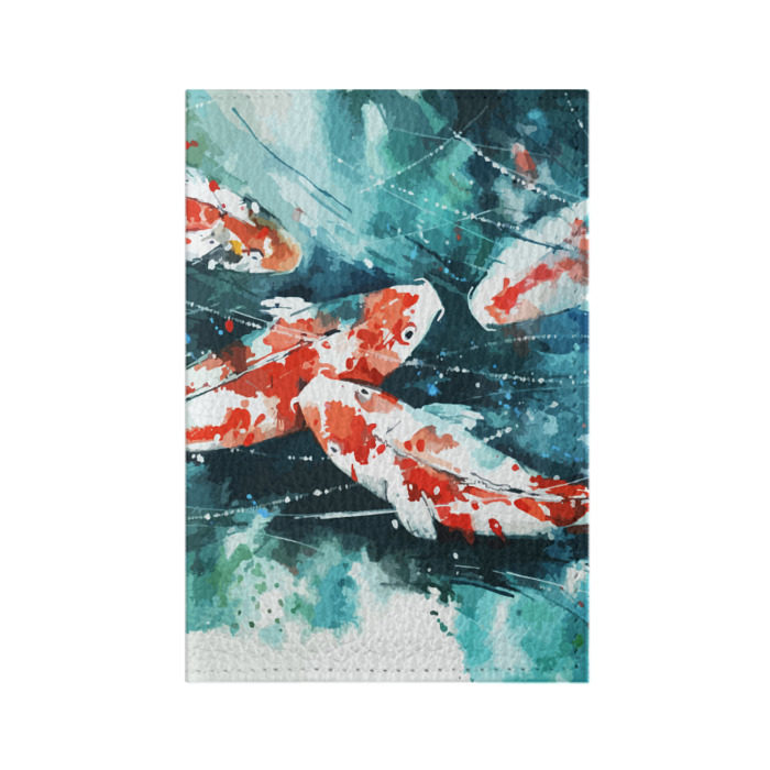Обложка для паспорта матовая кожа Koi Fish (карпы кои) фото