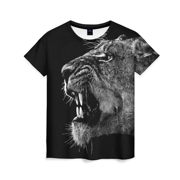 Женская футболка 3D Львица фото