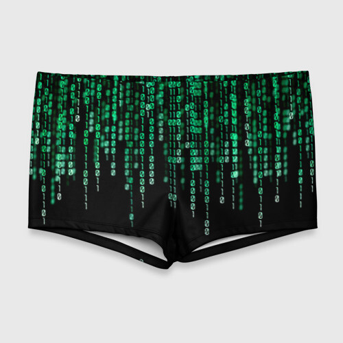 Мужские купальные плавки 3D Матрица фото