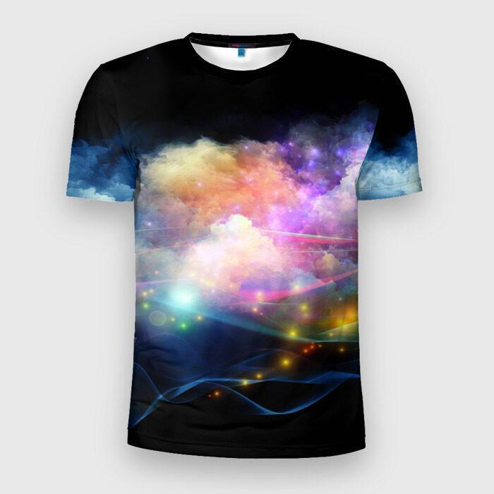 Мужская футболка 3D спортивная Цветной узор 6 фото