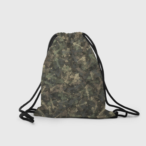 Рюкзак-мешок 3D Камуфляж с рыбьими скелетам фото