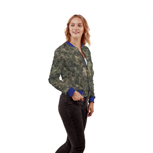 Женский бомбер 3D Камуфляж с рыбьими скелетам фото