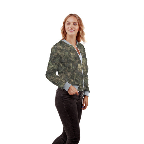 Женский бомбер 3D Камуфляж с рыбьими скелетам фото