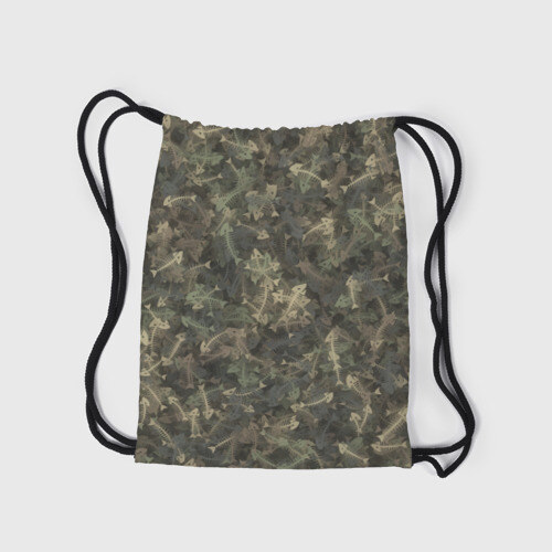 Рюкзак-мешок 3D Камуфляж с рыбьими скелетам фото