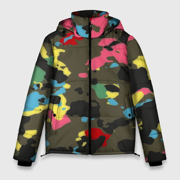Мужская зимняя куртка 3D Цветной камуфляж фото