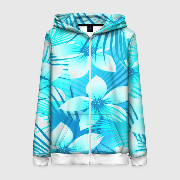 Женская толстовка 3D на молнии Tropical Flower фото