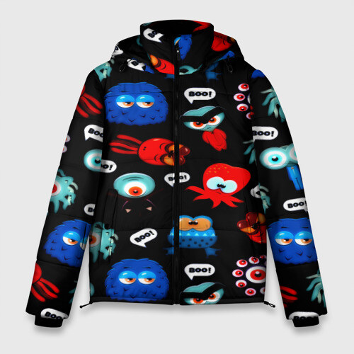 Мужская зимняя куртка 3D Милые монстры фото