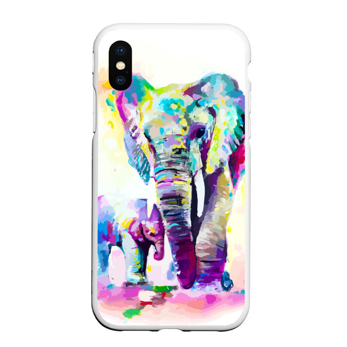 Чехол для iPhone XS Max матовый Слоны фото