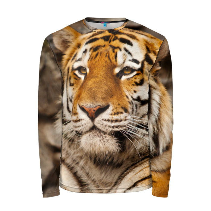 Мужской лонгслив 3D Тигр фото