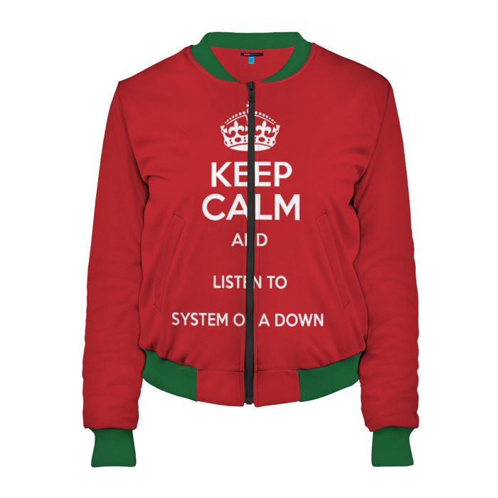 Женский бомбер 3D Keep Calm SOAD фото