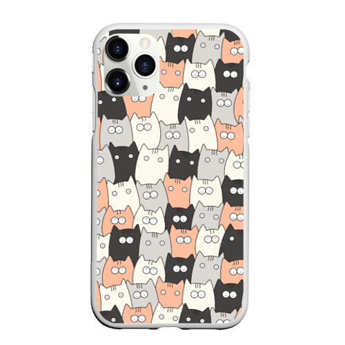 Чехол для iPhone 11 Pro матовый Котики фото