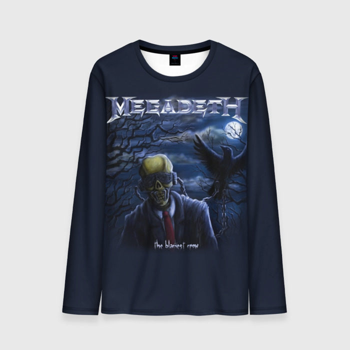 Мужской лонгслив 3D Megadeth. The Blackest Crow фото