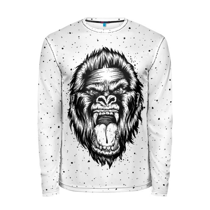 Мужской лонгслив 3D Рык гориллы фото