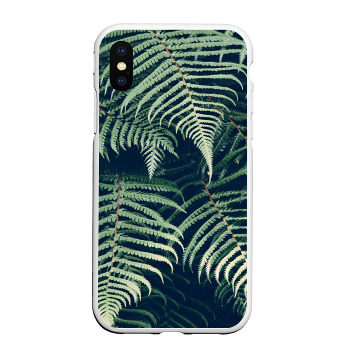 Чехол для iPhone XS Max матовый Папоротник фото