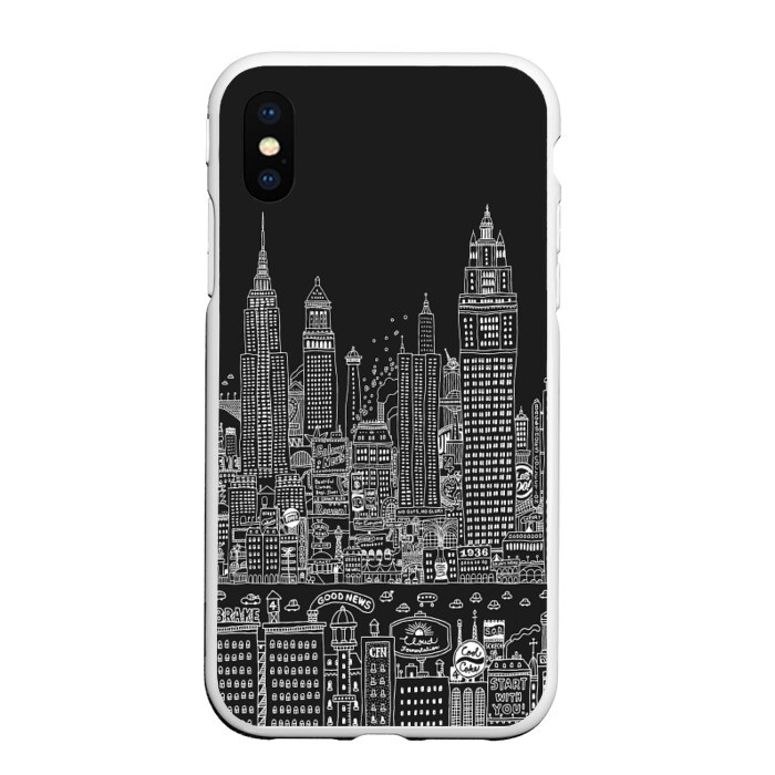 Чехол для iPhone XS Max матовый Мегаполис фото