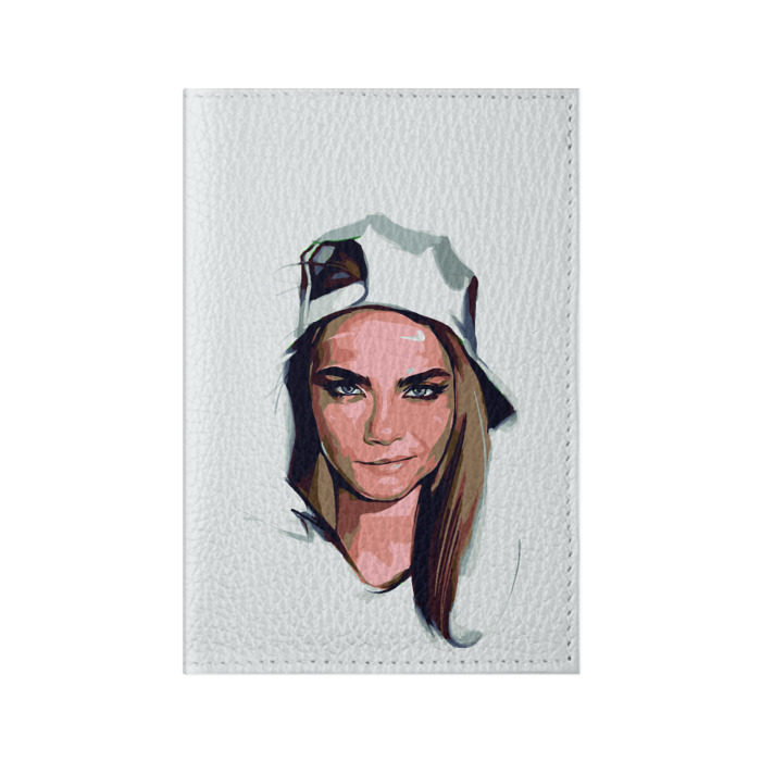 Обложка для паспорта матовая кожа Кара Делевинь фото