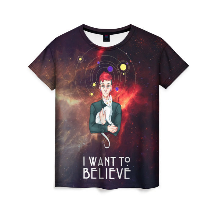 Женская футболка 3D I want to believe фото