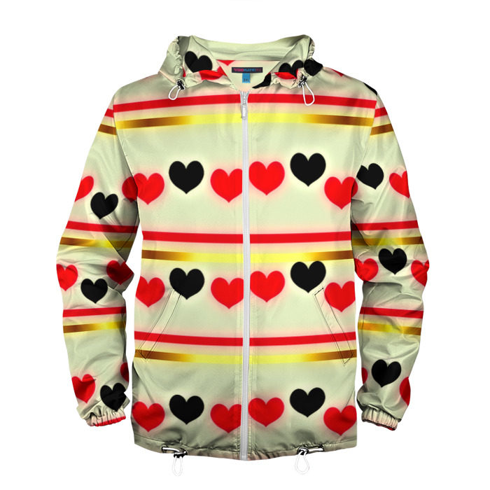 Мужская ветровка 3D Сердечки фото