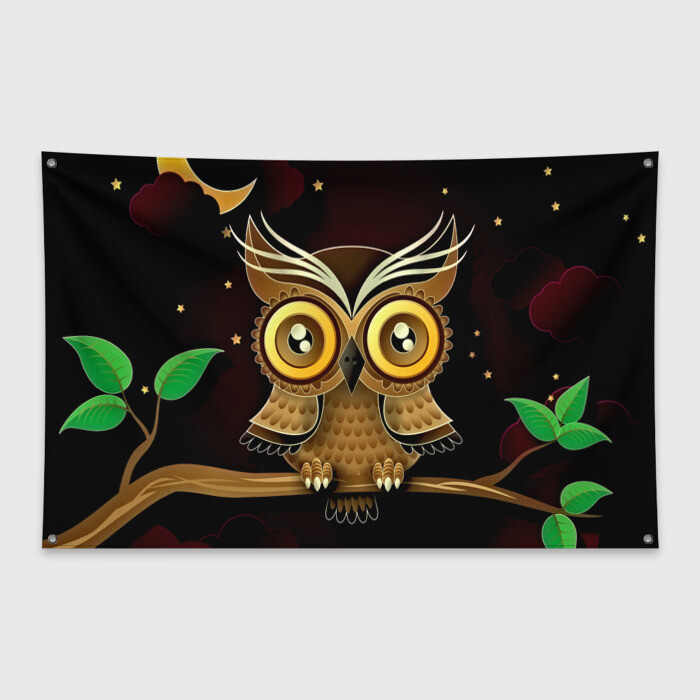 Флаг-баннер Сова фото