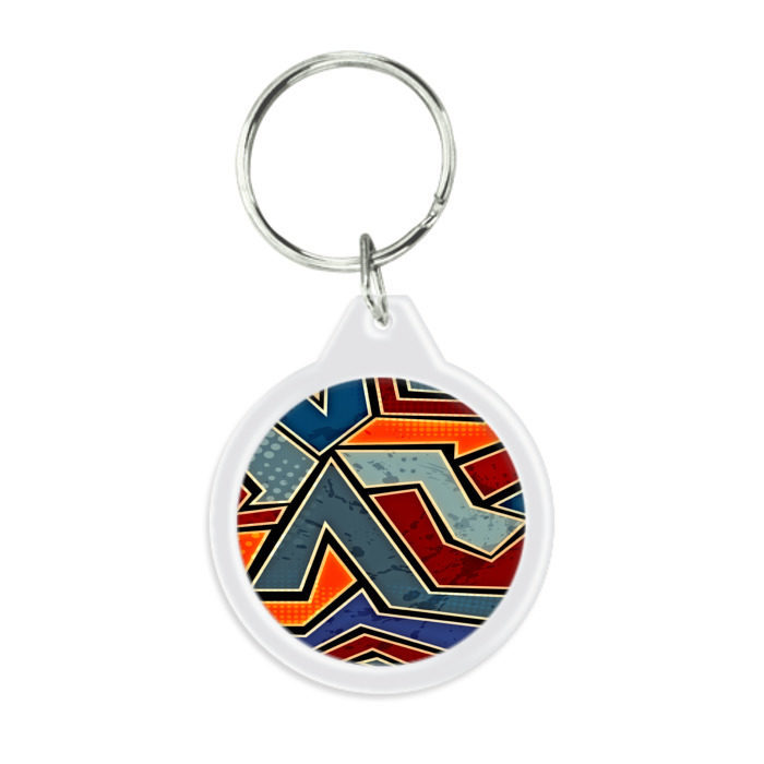 Брелок круглый Линии геометрии фото