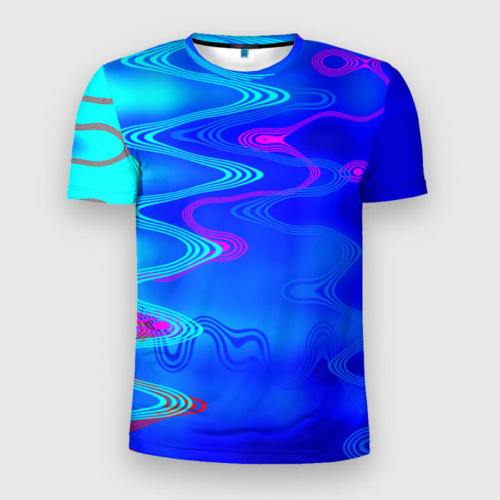 Мужская футболка 3D спортивная Линии ww фото