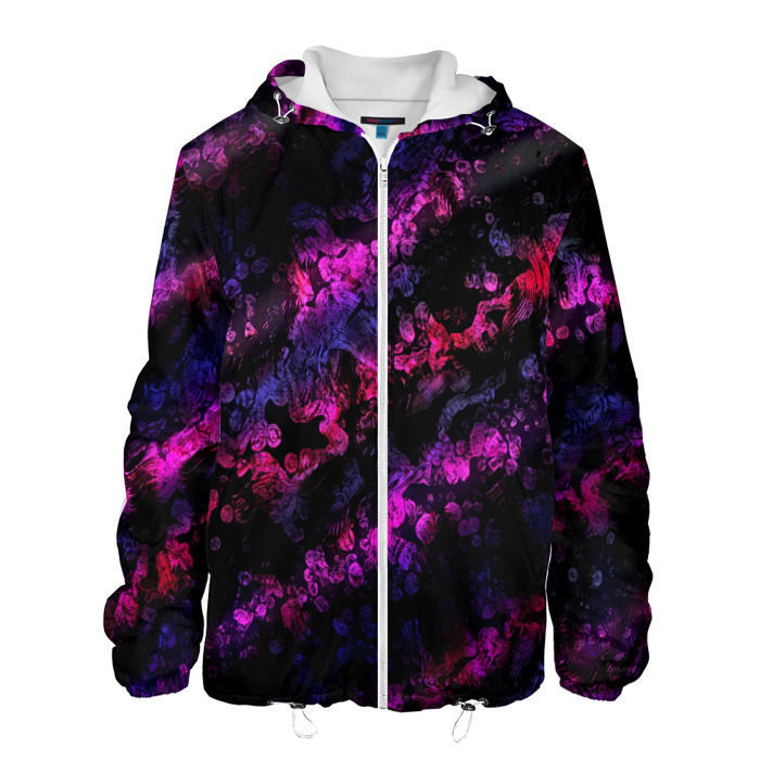 Мужская куртка 3D фиолетово-синяя краска фото