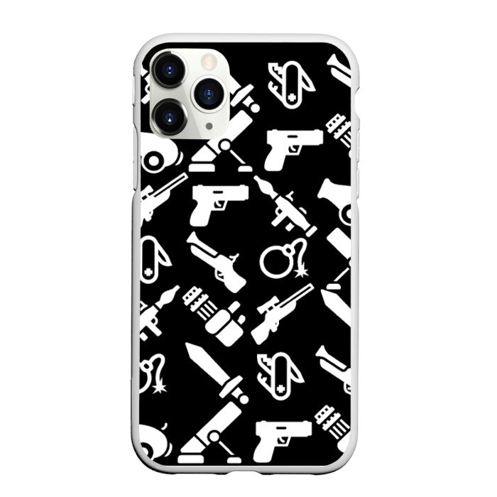 Чехол для iPhone 11 Pro матовый Оружие черный микс фото