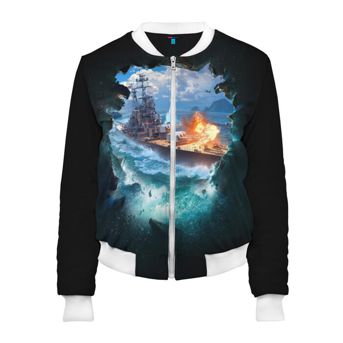Женский бомбер 3D Корабль фото