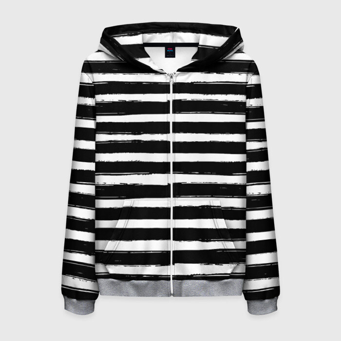 Мужская толстовка 3D на молнии Тельняшка фото