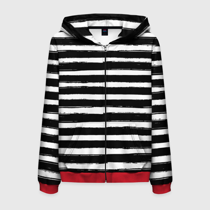 Мужская толстовка 3D на молнии Тельняшка фото