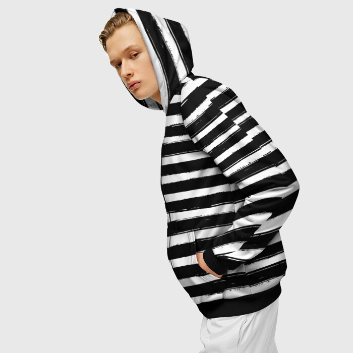 Мужская толстовка 3D на молнии Тельняшка фото