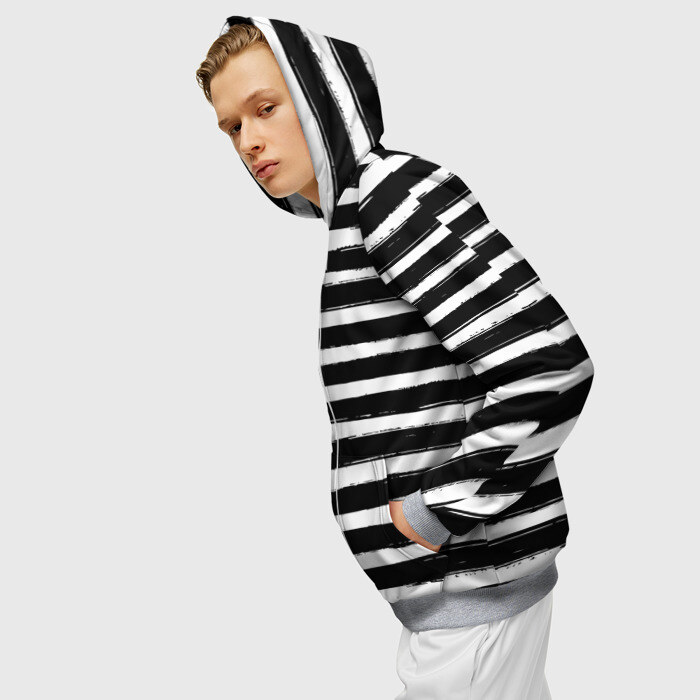 Мужская толстовка 3D на молнии Тельняшка фото