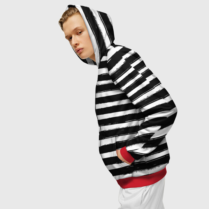 Мужская толстовка 3D на молнии Тельняшка фото