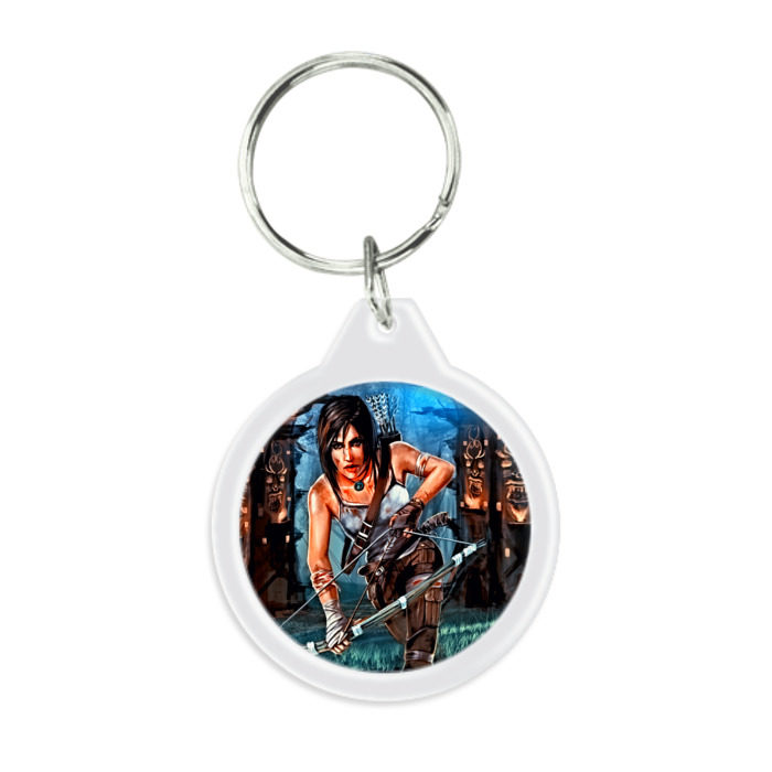 Брелок круглый Лара Крофт фото