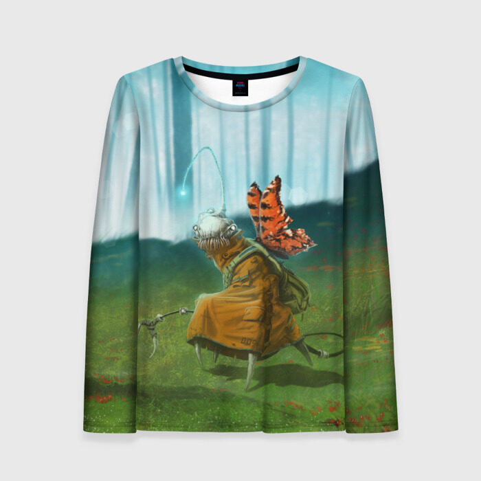 Женский лонгслив 3D Курьер Цветной фото