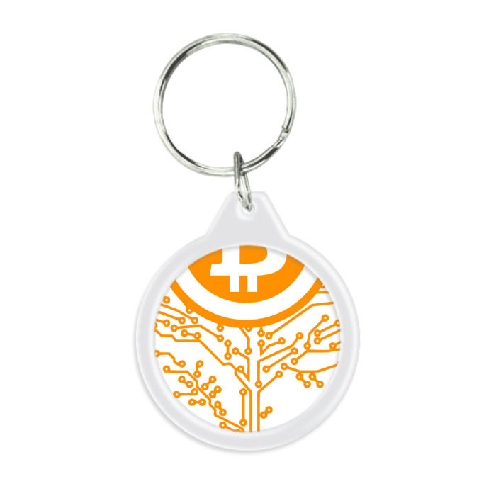 Брелок круглый Bitcoin Tree - Дерево Биткоин фото