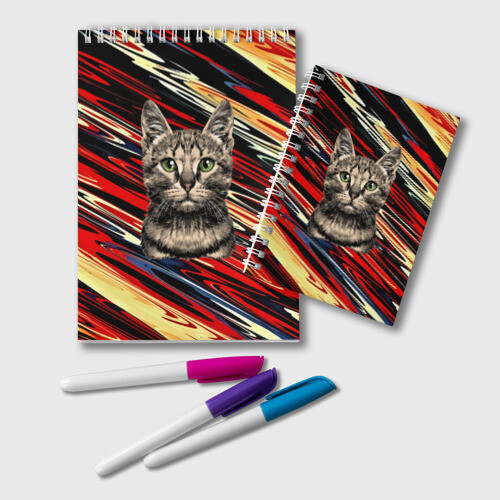 Блокнот Кот в разводах фото