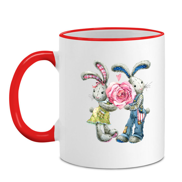 Кружка двухцветная Зайцы фото