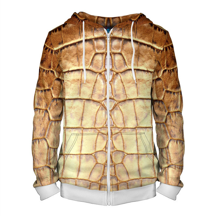 Мужская толстовка 3D на молнии Крокодил фото