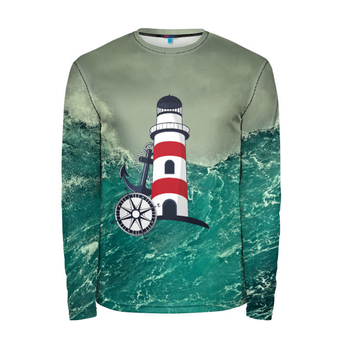 Мужской лонгслив 3D Морской фото