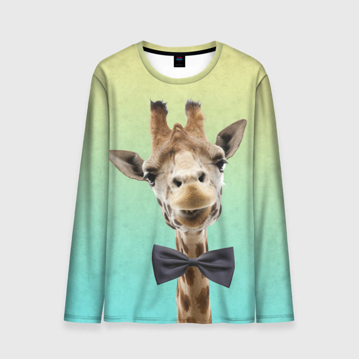 Мужской лонгслив 3D Жираф и бабочка фото
