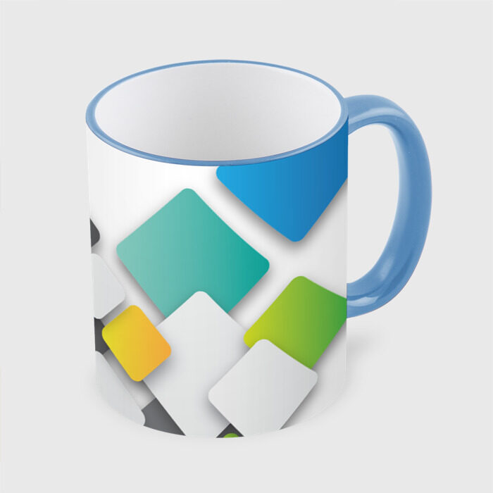 Кружка 3D Цветные квадраты фото