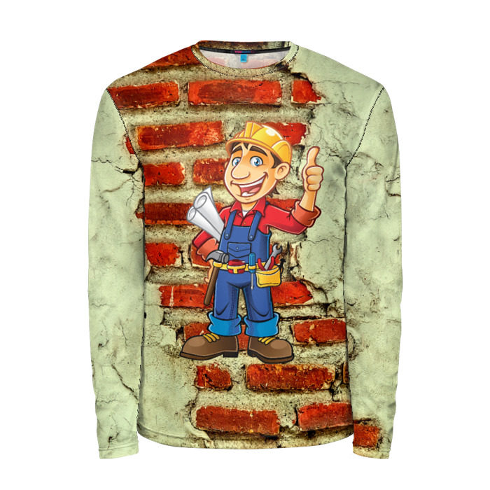 Мужской лонгслив 3D Строитель фото