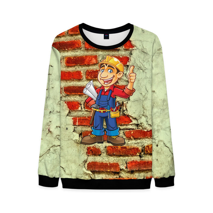 Мужской свитшот 3D Строитель фото
