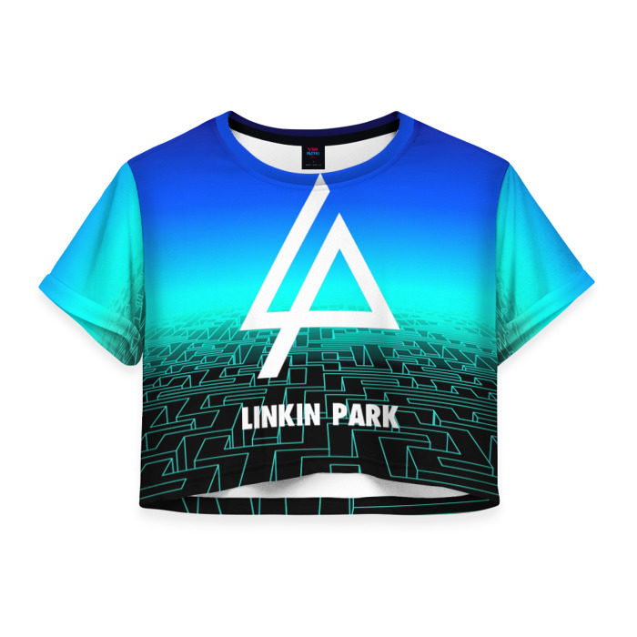 Женская футболка 3D укороченная Linkin Park фото