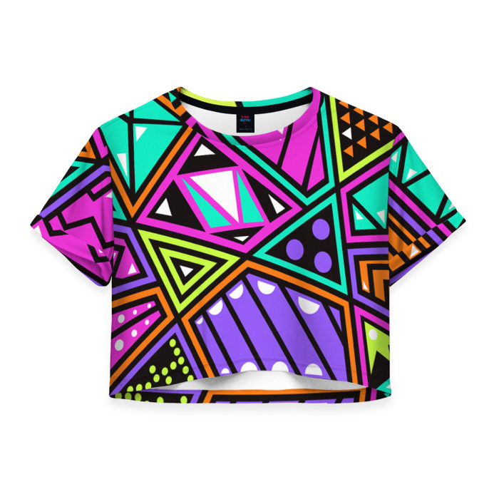 Женская футболка 3D укороченная Geometry фото
