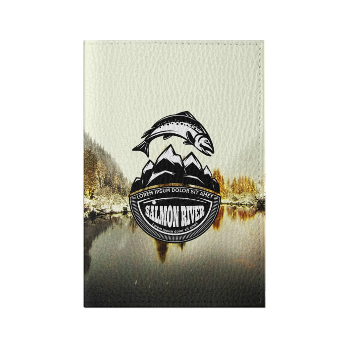 Обложка для паспорта матовая кожа Рыбалка фото