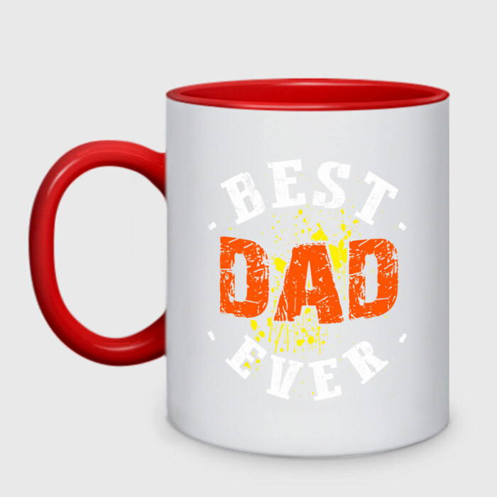 Кружка двухцветная Лучший папа на свете фото