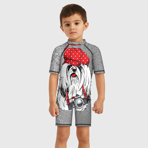 Детский купальный костюм 3D Собачка фотограф  фото